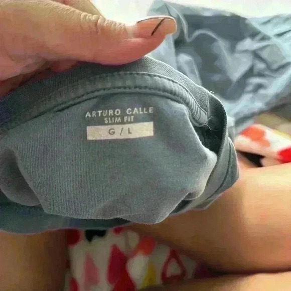 Arturo Calle Slim Fit Gray Crew Neck Tee - Picture 3 of 3